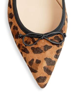 Christian Louboutin Hall Studded Leopard-Print Leather Flats