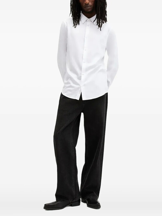 AllSaints Embroidered Long-Sleeve Shirt