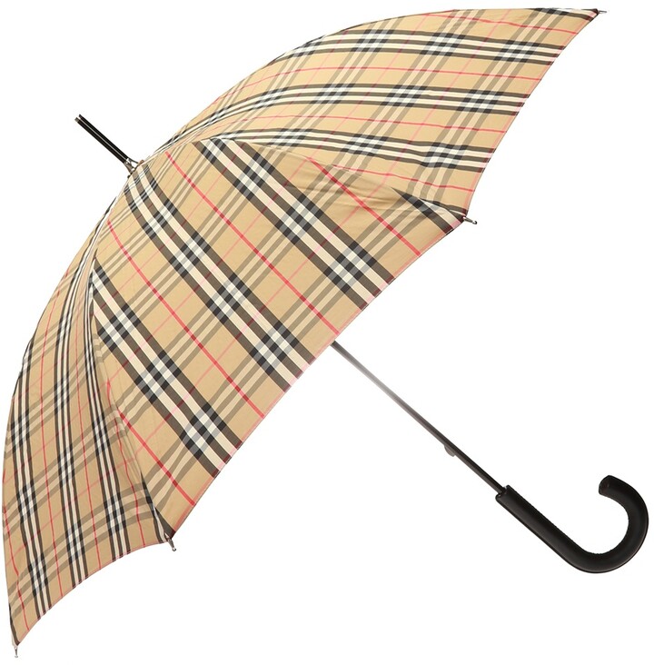 Nægte brænde Pebish Burberry Checked Umbrella - Beige - ShopStyle
