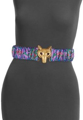 Gucci Printed Satin Fox-Buckle Belt