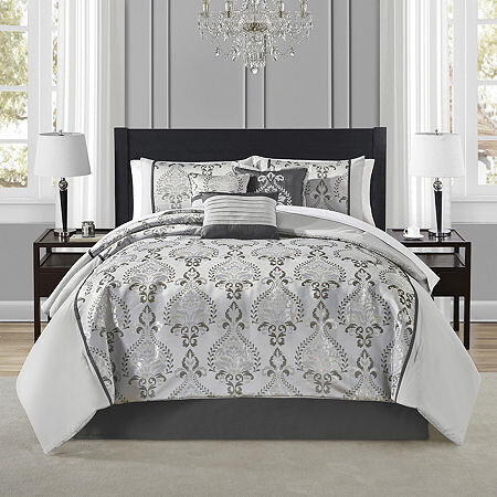Richmond Park Morgan 7-pc. Damask + Scroll Midweight Comforter Set