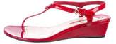 Thumbnail for your product : Prada Sport Patent leather Ankle Strap Wedges
