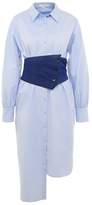 Tibi SATIN POPLIN CORSET Robe chemise morning blue/navy