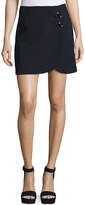 Thumbnail for your product : Tibi Mica Crepe Faux-Wrap Mini Skirt w/ Hardware