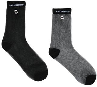 Karl Lagerfeld Cotton K/ikonik Embroidered Socks 2-pack in White/Black Black Womens Clothing Hosiery Socks 