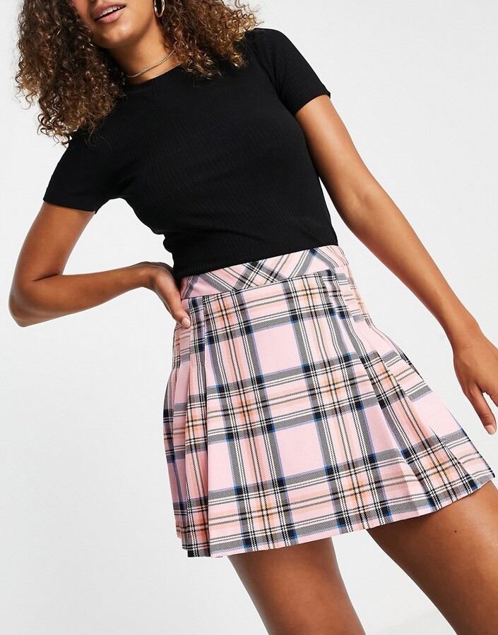 Check Pleated Mini Skirt | Shop the world's largest collection of 