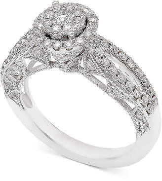 Macy's Diamond Pavandeacute; Engagement Ring (1 ct. t.w.) in 14k White Gold