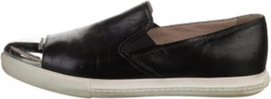 Miu Miu Leather Loafers Black Semi-Pointed Toes Includes Dust Bag Unfortunately, due to restrictions, this item may not be eligible for shipping in all areas.