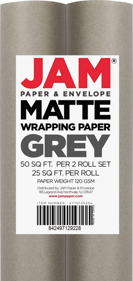 Jam Paper Green Matte Gift Wrapping Paper Rolls - 2 Packs Of 25 Sq