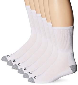 Peds Men's 6 Pack Cushion Crew Socks with Coolmax