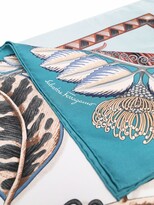 Thumbnail for your product : Ferragamo Leaf-Print Silk Scarf