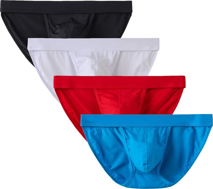 YuKaiChen Men's Ice Silk Briefs Underwear Lightweight Low Waisted