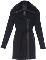 Thumbnail for your product : BCBGMAXAZRIA Victoria Fur-Collar Wool Coat