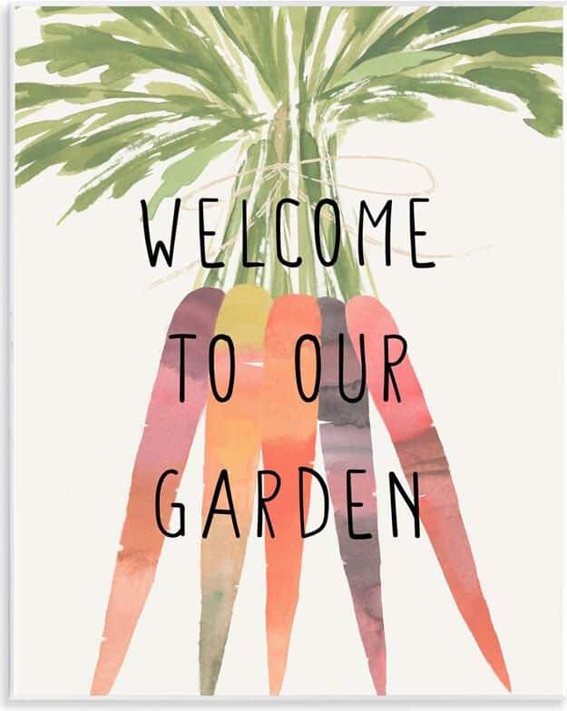 Welcome Garden with Carrots by Annie Warren Unframed Food Graphic Art Print 14 in. x 11 in.