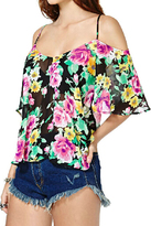 Thumbnail for your product : Romwe Off Shoulder Floral Print Backless Blouse