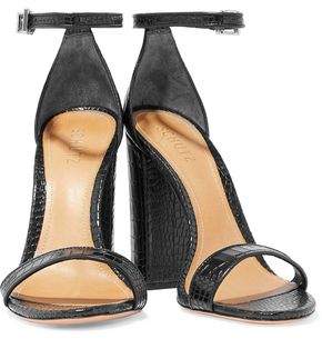 Schutz Enida Croc-effect Leather Sandals