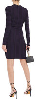 Thumbnail for your product : Roberto Cavalli Fringed Macrame-paneled Boucle-trimmed Pointelle-knit Mini Dress