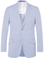 Thumbnail for your product : Richard James Blue Seishin Slim-Fit Striped Cotton-Blend Seersucker Blazer