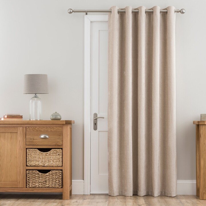 Dunelm Chenille Cream Thermal Eyelet Door Curtain Cream ShopStyle
