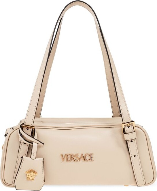 Versace Logo-Lettering Zipped Shoulder Bag