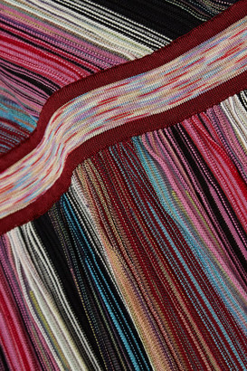 Missoni Wrap-effect Striped Crochet-knit Dress - Pink