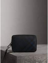 Burberry Leather-trimmed London Check Pouch