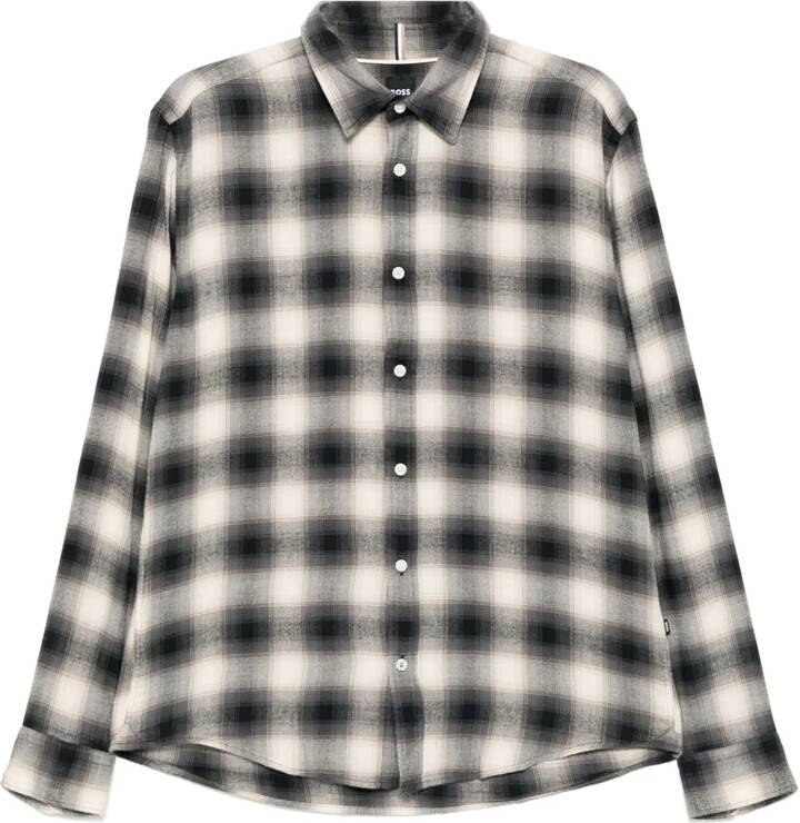 HUGO BOSS Plaid Long-Sleeves Shirt