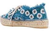 Thumbnail for your product : Loeffler Randall Frayed Embroidered Canvas Espadrilles
