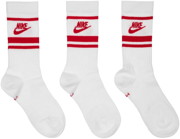 white red nike socks