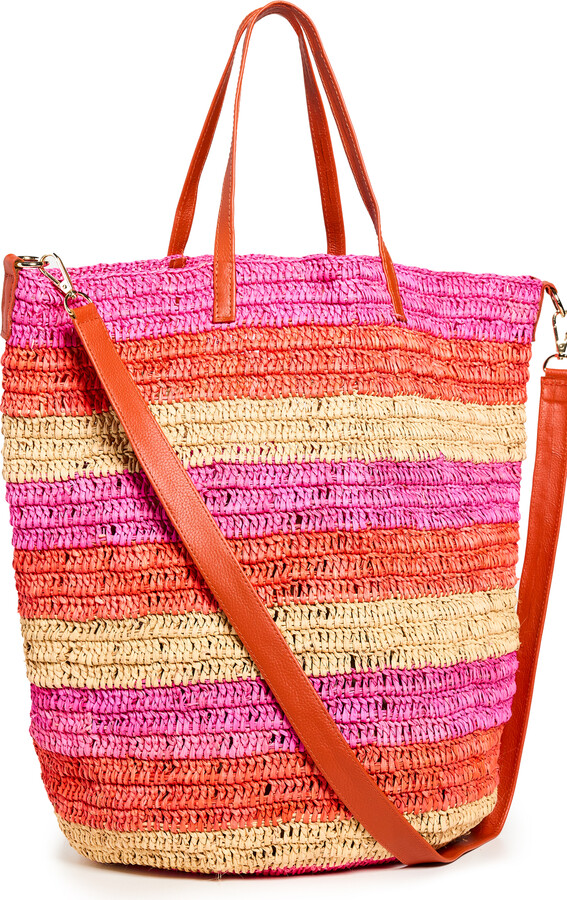 Eugenia Kim Carlotta Bow-embellished Straw Tote - Women - Pastel Pink Tote Bags