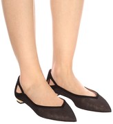 Thumbnail for your product : Aquazzura Shiva suede and mesh ballet flats