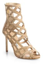 Thumbnail for your product : Manolo Blahnik Vagibu Suede Cage Sandals