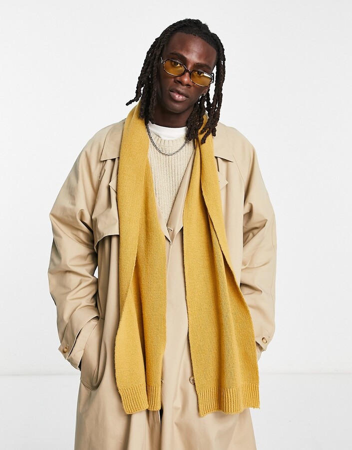 Asos Mens Scarf ASOS DESIGN Standard Scarf In Mustard