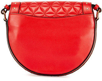 Balmain 44-18 Quilted Napa Tassel Saddle Bag, Red
