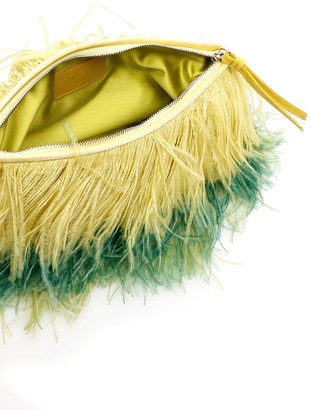 Jimmy Choo Callie Chain Evening Clutch With Feathers