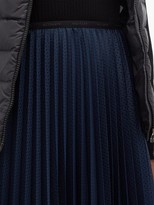 Thumbnail for your product : Moncler Pleated Mesh Midi Skirt - Navy