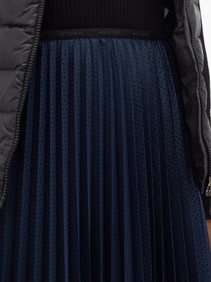 Moncler Pleated Mesh Midi Skirt - Navy