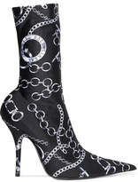Balenciaga - Knife Printed Spandex Sock Boots - Black