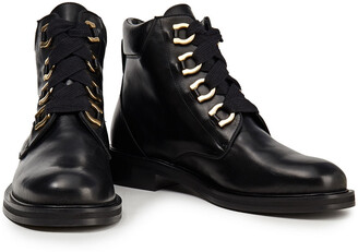 Claudie Pierlot Aramis Leather Combat Boots - ShopStyle