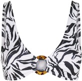 Thumbnail for your product : New Look Zebra Print Ring Crop Bikini Top
