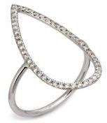 Diane Kordas Diamond & 18K White Gold Pear Ring