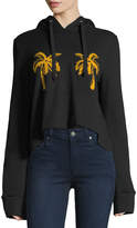 Thumbnail for your product : A.L.C. Valerie Hooded Palm-Embroidered Sweatshirt