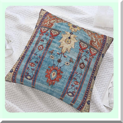 BRBCA Persian Rug Print Velvet Throw Pillow Covers - Antique Decorative Cushion Case for Home Living Room Bed Couch Car - Luxe Décor