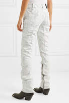 Thumbnail for your product : Palm Angels Distressed Painted Mid-rise Jeans - White
