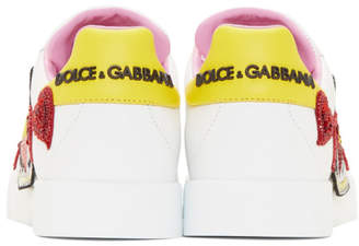 Dolce & Gabbana White Amore Energy Sneakers