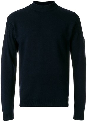 Fendi High Neck Sweater With Logo Patch