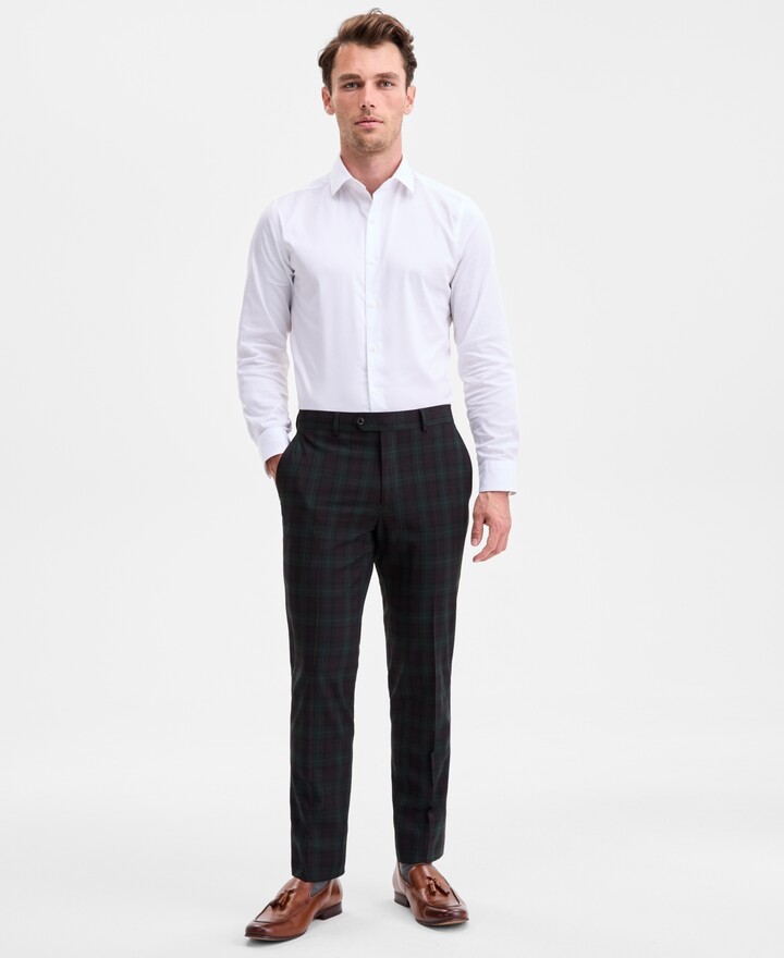 Mens Slim Plaid Pants ShopStyle AU