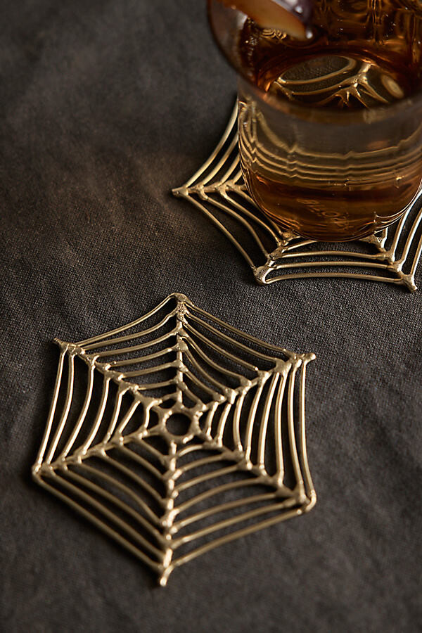 Spider Web Brass Coasters