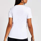 Thumbnail for your product : River Island White 'More l'amour' short sleeve T-shirt