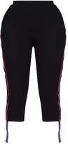 Thumbnail for your product : PrettyLittleThing Shape Black Sports Trim Cropped Joggers